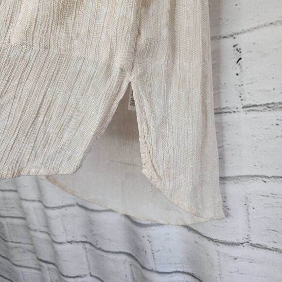 Prana Breathe Women's Natassa Crinkle Cream Sleeveless High Low Tunic Top Medium - Picture 5 of 12